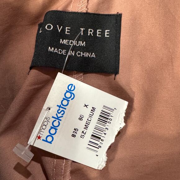 Love Tree Medium Utility Jacket Full-Zip Hooded Pockets Drawstring Rose Pink New - Picture 9 of 11